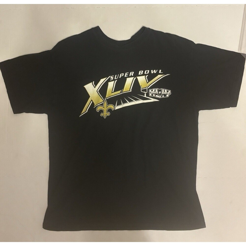 Gildan NFL New Orleans Saints Super Bowl XLIV Drew Brees T-Shirt Black L